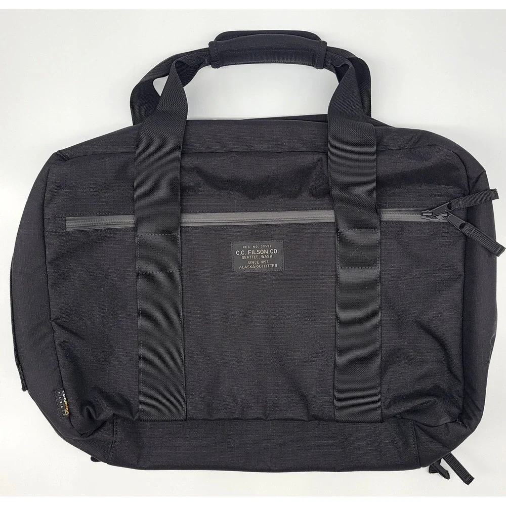 Filson Ripstop Waxed Nylon Pullman Bag 36L Black NWOT Travel Duffle Backpack 18